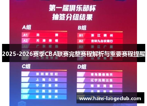 2025-2026赛季CBA联赛完整赛程解析与重要赛程提醒