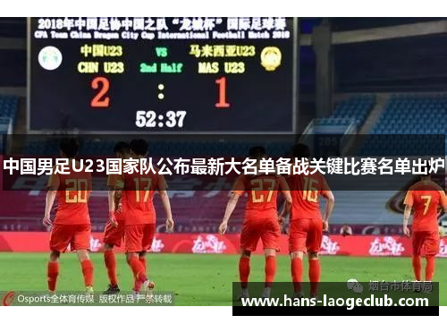 中国男足U23国家队公布最新大名单备战关键比赛名单出炉